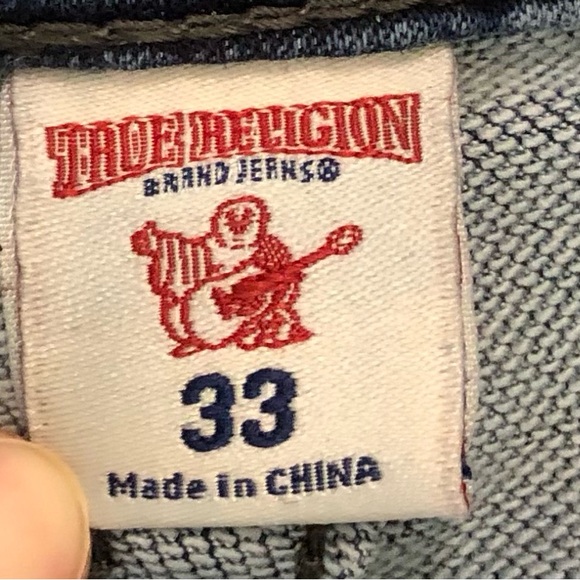 True Religion Slim Moto Blue Jeans Men’s Size 33 - Picture 15 of 16